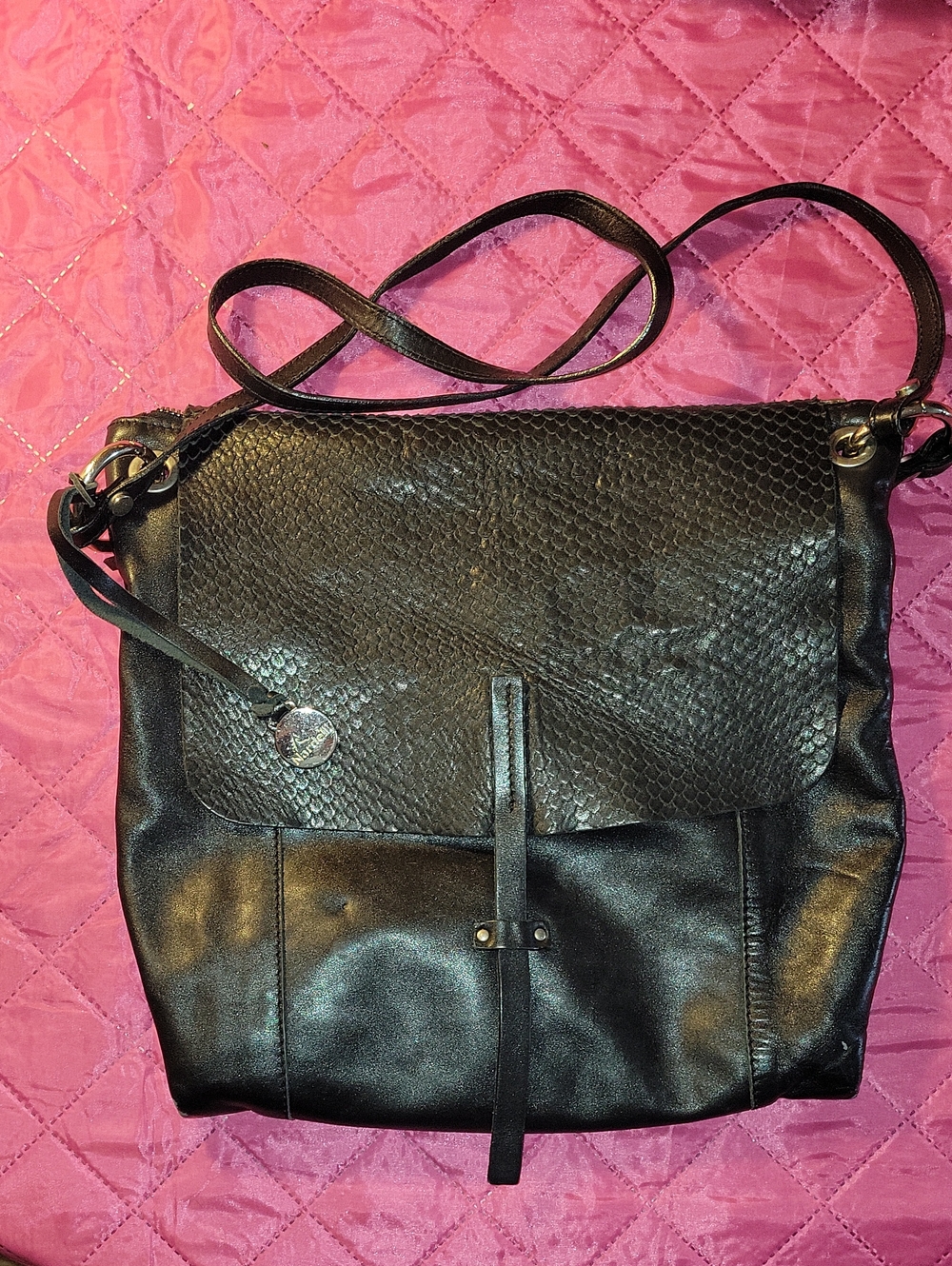 Vintage Nardelli Black Vintage Women's Crossbody Shoulder Bag Italy Leather